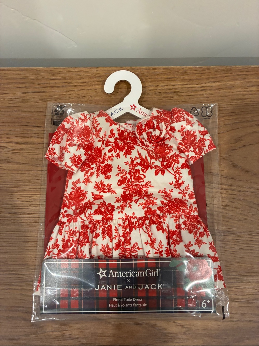 American Girl x Janie and Jack Red Floral Toile Dress for Dolls